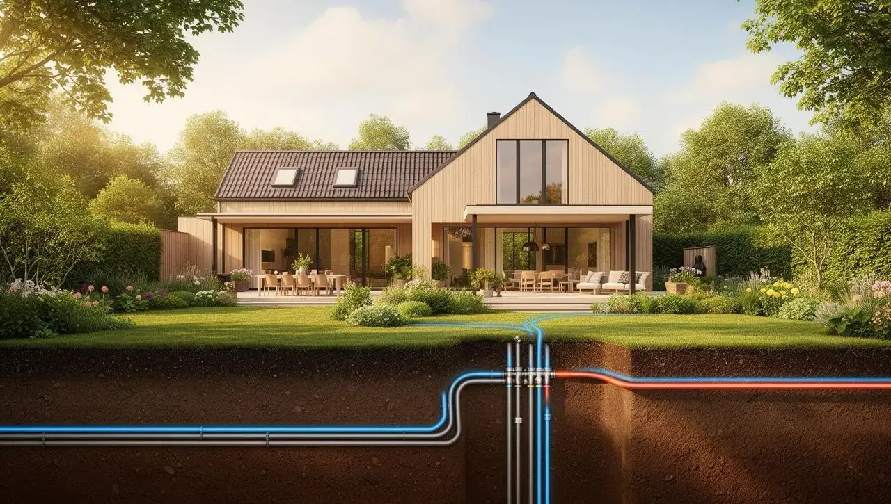 Moderne hus med jordvarme system og grøn have i Nordsjælland